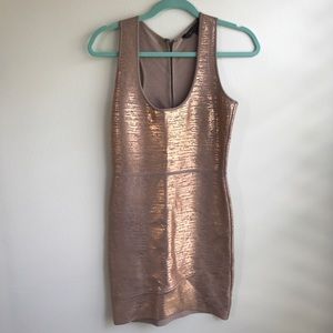 BCBG Gold Bandage Dress